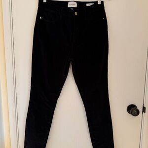 FRAME Le High Skinny Velvet Jeans - Noir (Black) Size 30